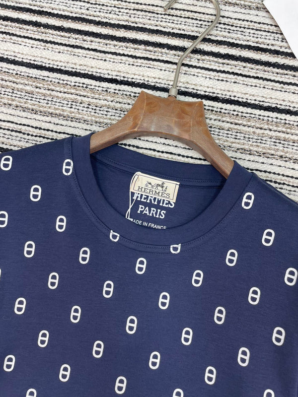 HM T-Shirt Navy Blue in Cotton 167908