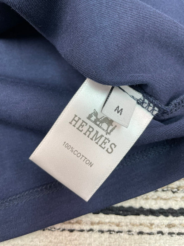 HM T-Shirt Navy Blue in Cotton 167908
