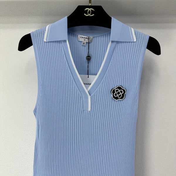 Chanel Vest Blue in Polyester 365299