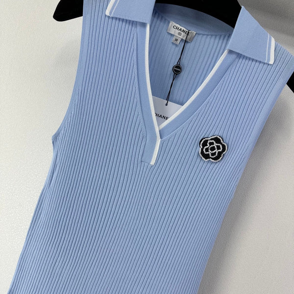 Chanel Vest Blue in Polyester 365299
