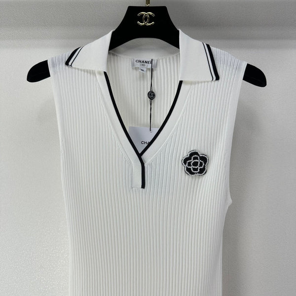 Chanel Vest White in Polyester 365297
