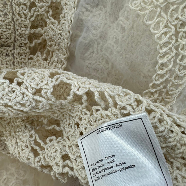 Chanel Crocheted Lace Vest Ivory in Wool 362357