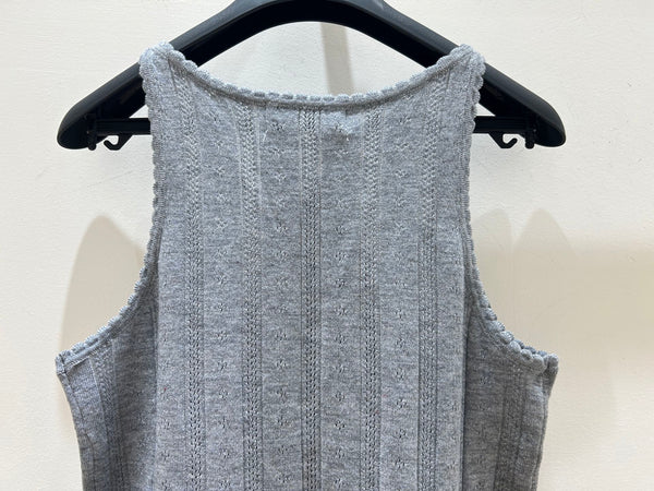 Miu Miu Wavy Lace Vest Gray in Wool 218889