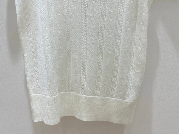 Miu Miu Wavy Lace Vest Cream in Wool 218886