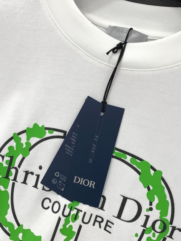 Dior Crew Neck Short-sleeved T-shirt White in Cotton 232885