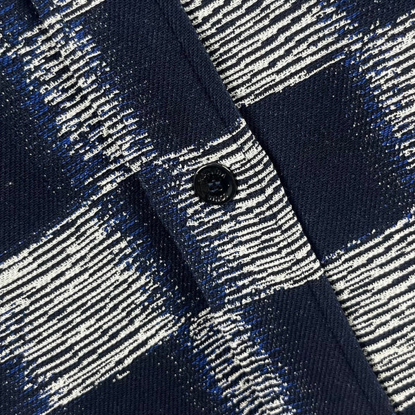 LV 26SS Navy Blue Damier Short-Sleeve Shirt in Cotton Denim 229098