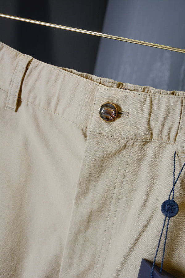 LV Khaki Cargo Wide-Leg Pants in Cotton 220344