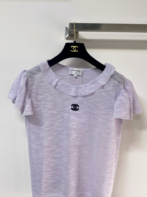 Chanel Short-Sleeve T-Shirt Purple in Wool 252205