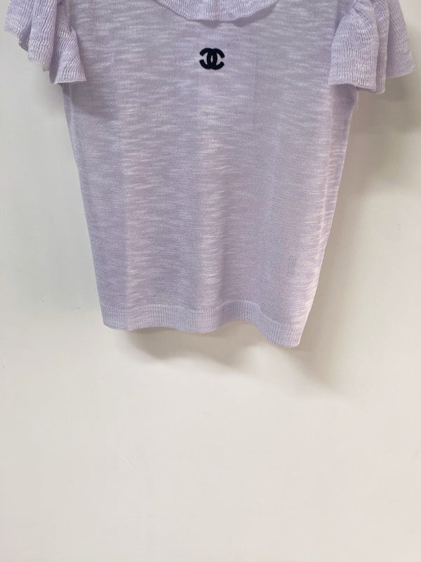 Chanel Short-Sleeve T-Shirt Purple in Wool 252205