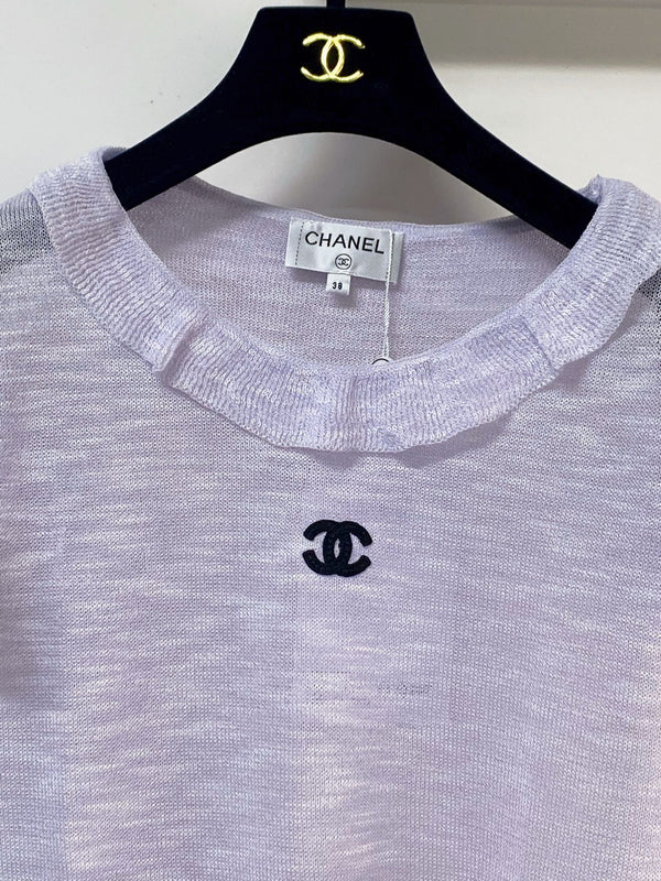 Chanel Short-Sleeve T-Shirt Purple in Wool 252205