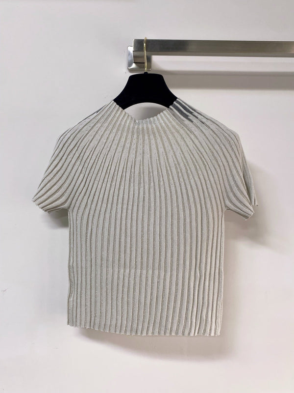 Chanel Short-Sleeve T-Shirt Light Gray in Tencel 252165