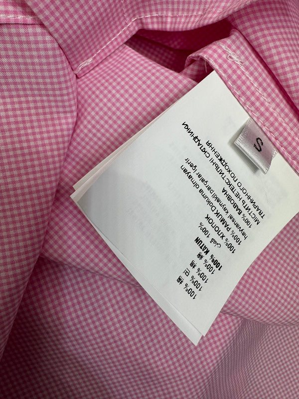 Miu Miu 26 Collar Plaid Shirt Pink in Cotton 254534
