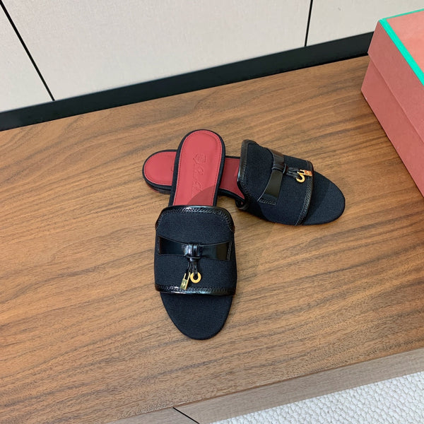 LP Color-blocked Sandals Black in Canvas 703245