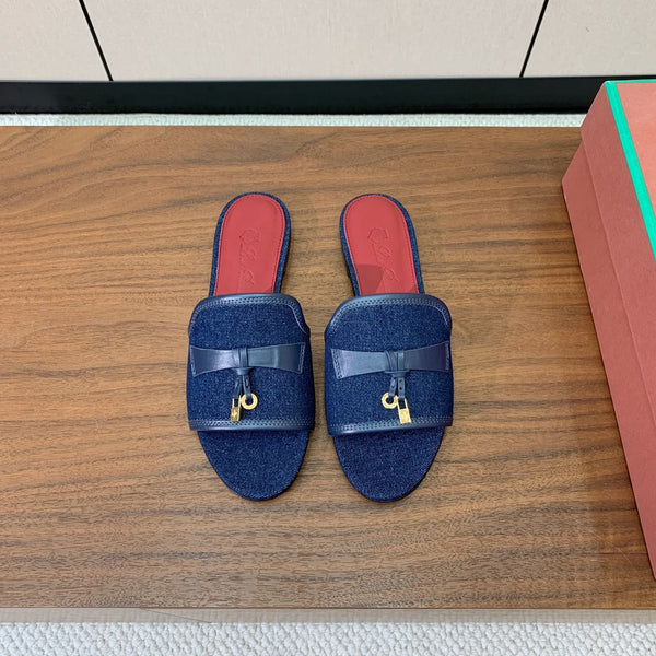 LP Color-blocked Sandals Blue in Canvas 703244