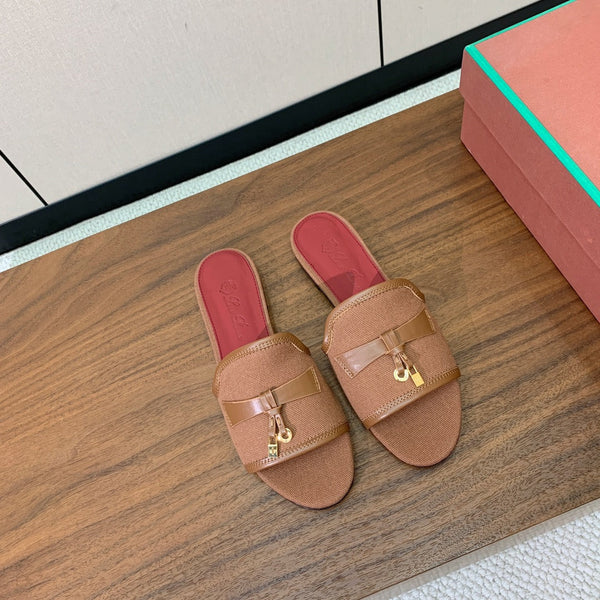 LP Color-blocked Sandals Brown in Canvas 703243