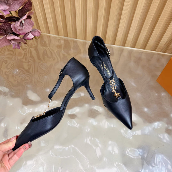 LV 6AM Slingback Pump 65 Black in Cowhide 703074