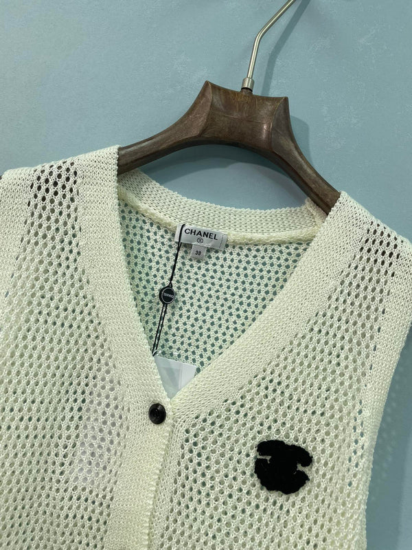 Chanel Vest White in Nitrile Cotton 262287