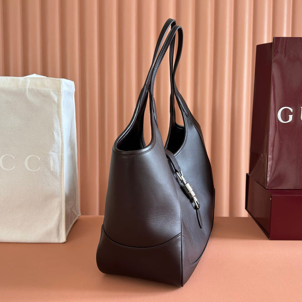 Gucci Mercato Small 35 Tote Bag Brown in Cowhide 284926