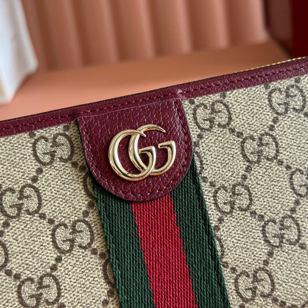 GG Ophidia Wallet 19.5 Dark Brown Beige in Soft GG Supreme 285050