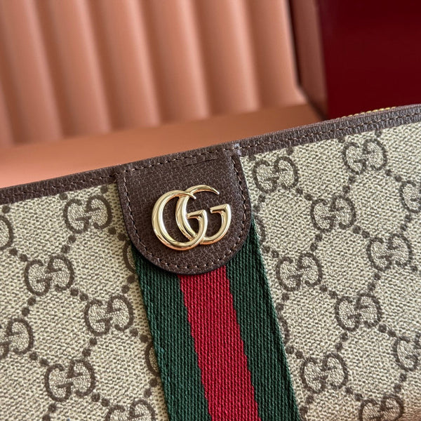 GG Ophidia Wallet 19.5 Brown Beige in Soft GG Supreme 285063