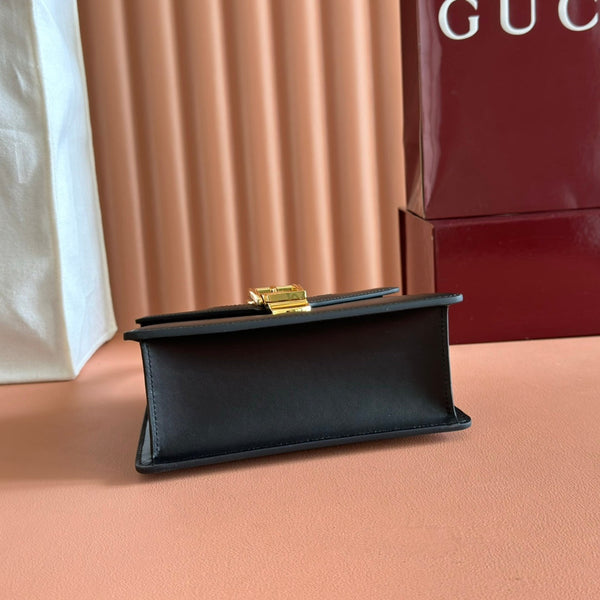 Gucci Sylvie Mini Bag 20 Black Gold in Cowhide 285223