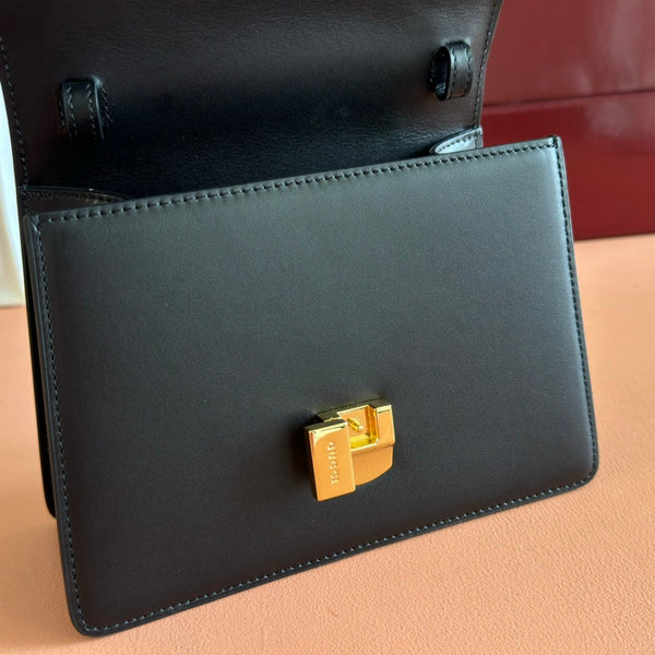 Gucci Sylvie Mini Bag 20 Black Gold in Cowhide 285223