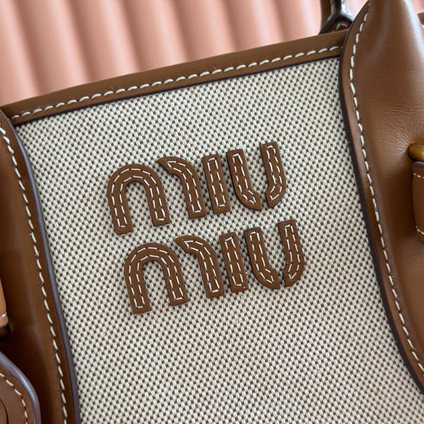 Miu Miu Aventure Handbag 31 Beige in Canvas 285305