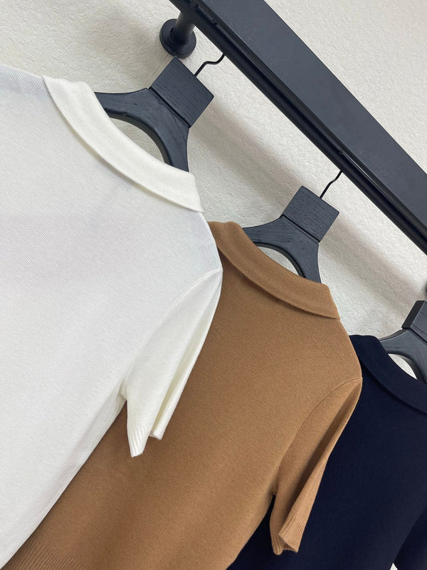 Miu Miu 26 Zip-up Polo Shirt in Wool 370566