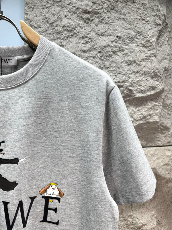 Loewe 26SS Short-sleeved T-shirt Light Gray in Cotton 326555