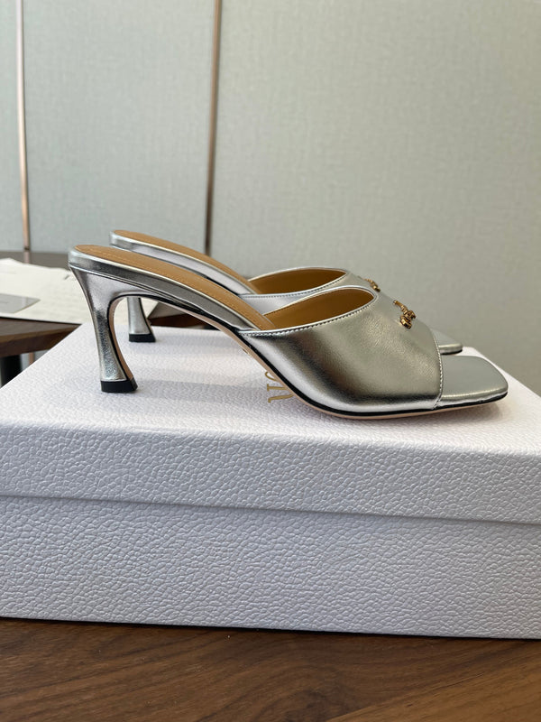 Dior 26 Sandal 70mm Silver in Cowhide 727965
