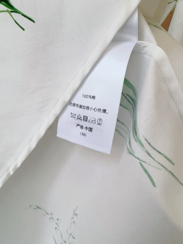 Dior Valley Print Shirt Dress White in Cotton 374089