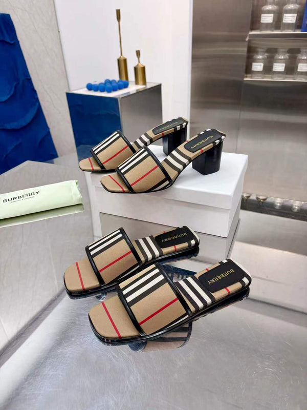 Burberry Chunky Flat Sandals Brown in Cowhide 729743