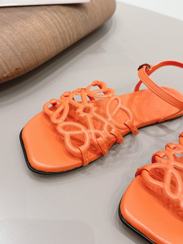 Loewe 26 Sandal Orange in Sheepskin 738807