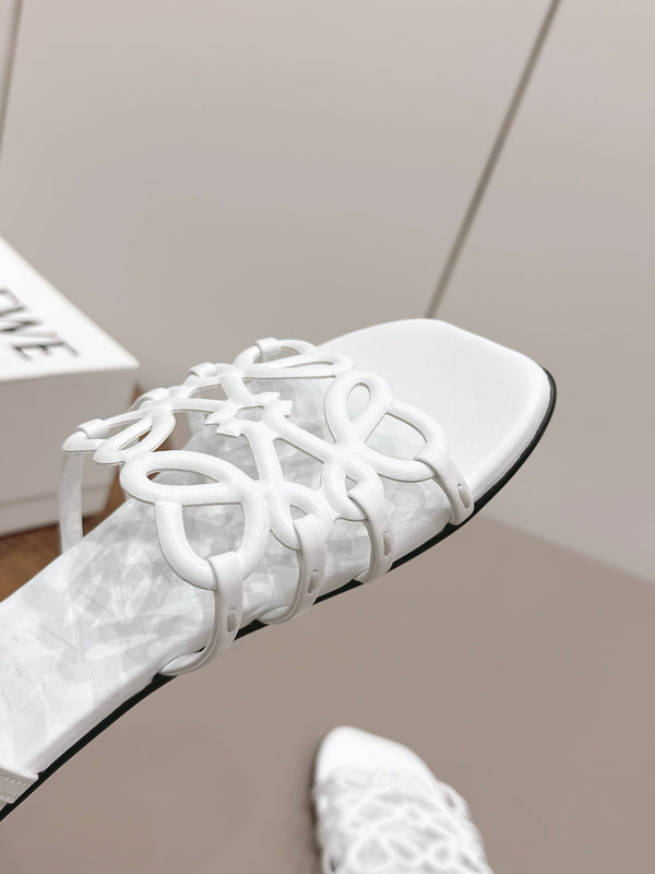 Loewe 26 Sandal White in Sheepskin 738805