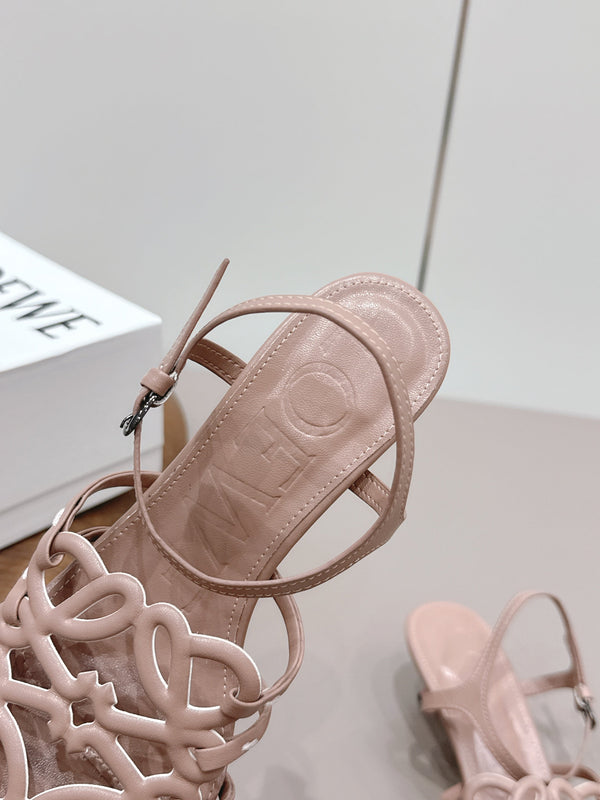 Loewe 26 Sandal 50 Pink in Sheepskin 738802