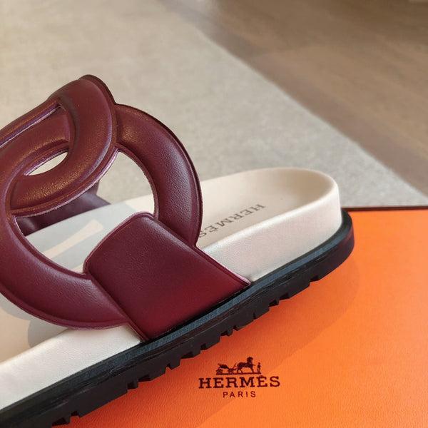HM Extra Sandal Burgundy White in Cowhide 743963