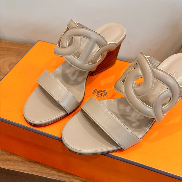 HM Sandal 60 Beige in Calfskin 743968
