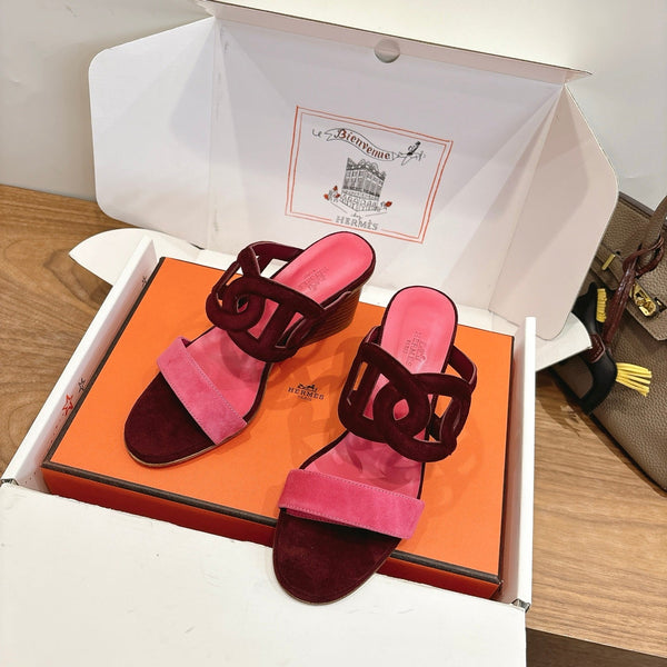 HM Sandal 60 Burgundy Pink in Suede 743972