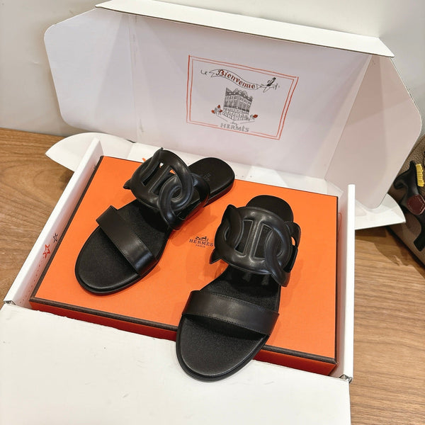 HM Sandal Full Black in Calfskin 743979
