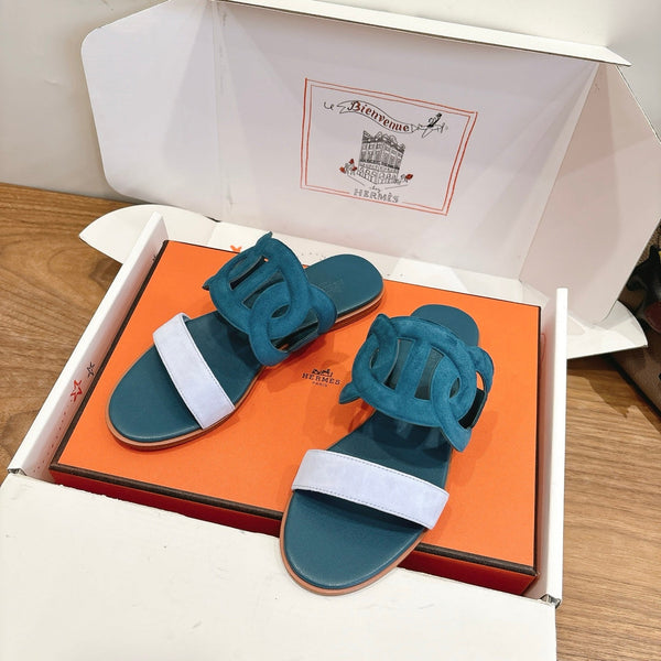 HM Sandal Deep teal in Suede 743983