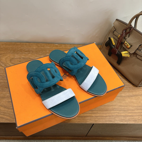 HM Sandal Deep teal in Suede 743983