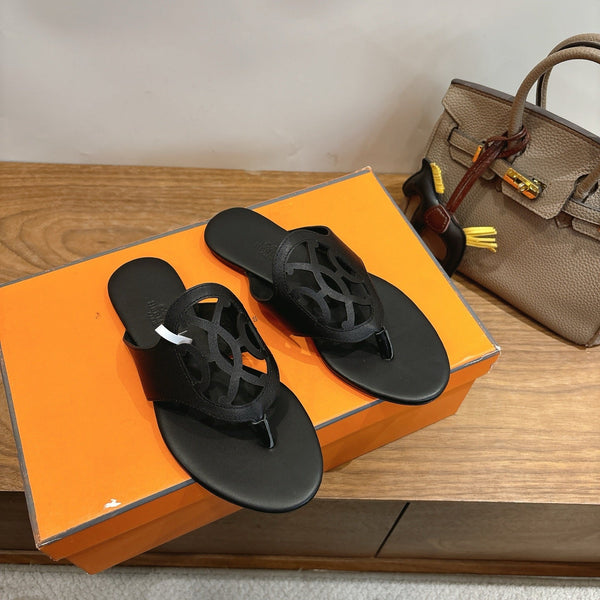 HM Mage Sandal Black in Calfskin 744045