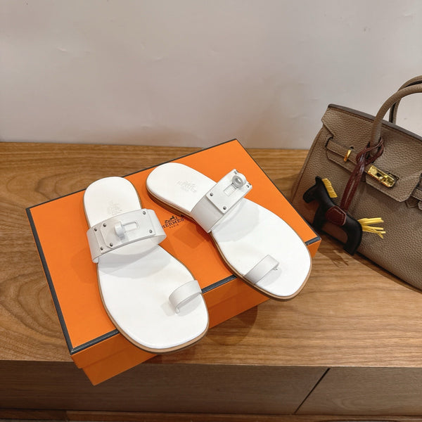 HM July Sandal White in Cowhide 744061