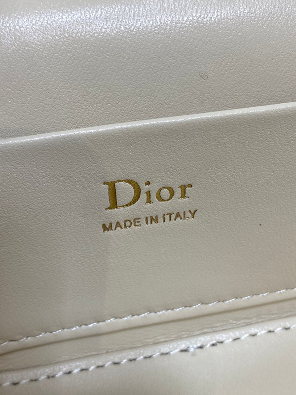 CD Bow-embellished Cosmetic Bag 17.5 Beige in Lambskin 286418