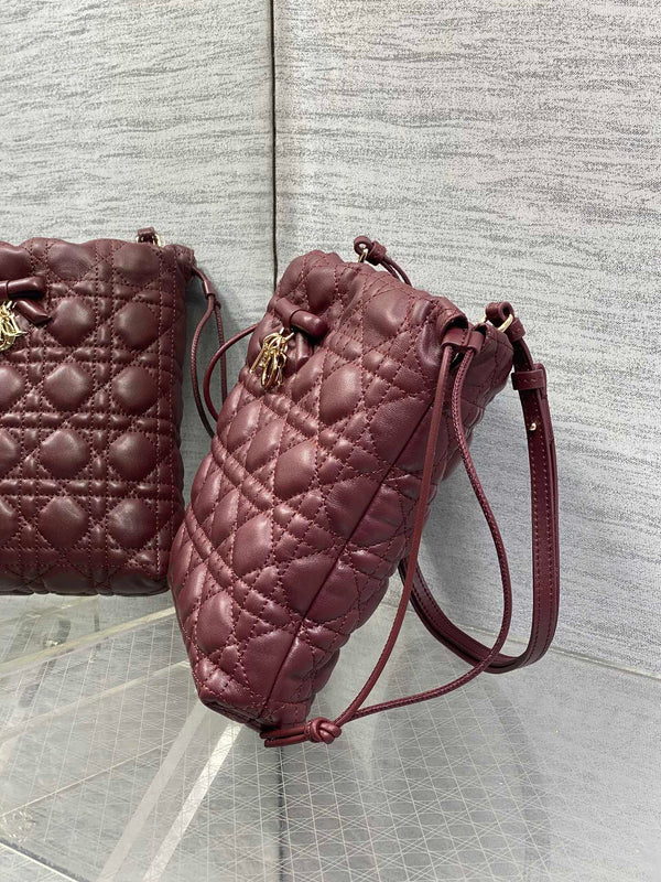 CD Dior Adiorable Bag 22cm Burgundy in Quilted Leather 286633