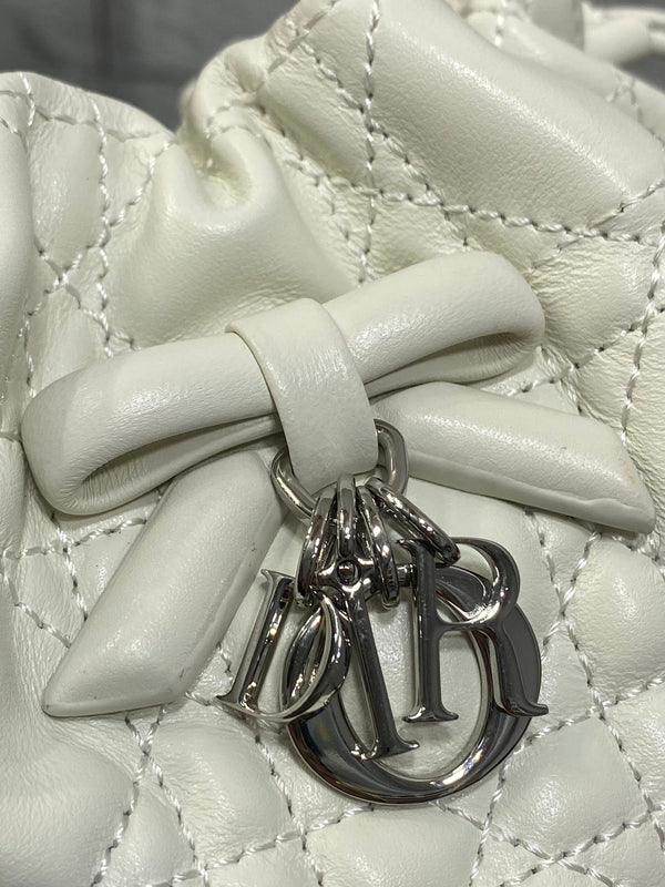 CD Dior Adiorable Bag 22cm White in Quilted Leather 286635