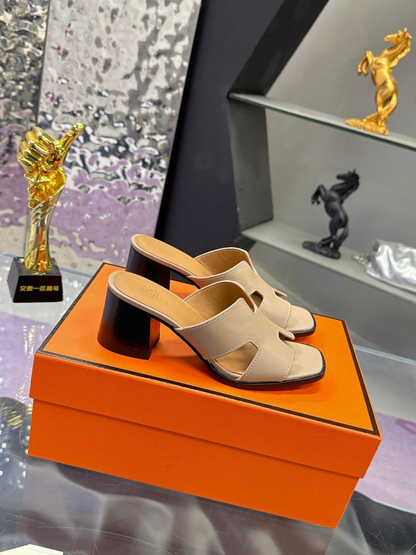 HM Sandal 90mm Beige in Cowhide 757943