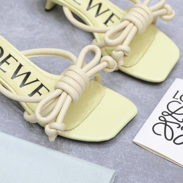 Loew 26 Knot Sandals 45mm Green Pastel in Lambskin 759438