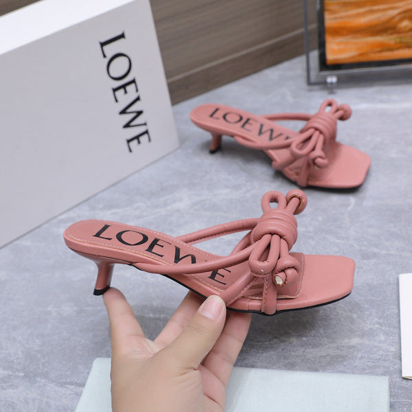 Loew 26 Knot Sandals 45mm Earthy Pink in Lambskin 759439