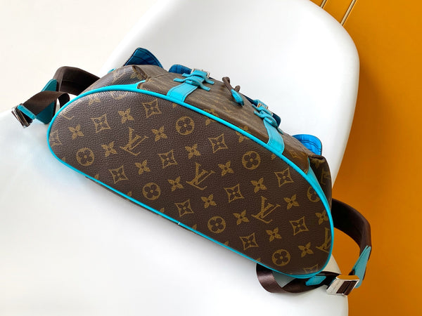 LV Christopher Backpack Brown Blue in Monogram Canvas 286768